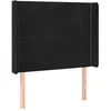 Image de vidaXL TÃªte de lit avec oreilles Noir 103x16x118/128 cm Velours