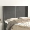 Image de vidaXL Tête de lit avec oreilles Gris foncé 147x16x118/128 cm Velours