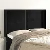 Image de vidaXL Tête de lit avec oreilles Noir 147x16x118/128 cm Velours