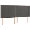 Image de vidaXL TÃªte de lit avec oreilles Gris foncÃ© 183x16x118/128 cm Velours