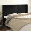 Image de vidaXL Tête de lit avec oreilles Noir 183x16x118/128 cm Velours