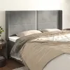 Image de vidaXL Tête de lit avec oreilles Gris clair 203x16x118/128 cm Velours3119506