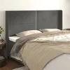 Image de vidaXL Tête de lit avec oreilles Gris foncé 203x16x118/128 cm Velours