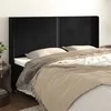 Image de vidaXL Tête de lit avec oreilles Noir 203x16x118/128 cm Velours