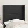 Image de vidaXL Tête de lit avec oreilles Noir 93x16x118/128 cm Similicuir