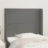 Image de vidaXL Tête de lit avec oreilles Gris 103x16x118/128 cm Similicuir
