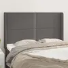 Image de vidaXL Tête de lit avec oreilles Gris 147x16x118/128 cm Similicuir
