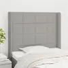 Image de vidaXL Tête de lit avec oreilles Gris clair 83x16x118/128 cm Tissu