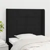 Image de vidaXL Tête de lit avec oreilles Noir 83x16x118/128 cm Tissu