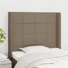 Image de vidaXL Tête de lit avec oreilles Taupe 83x16x118/128 cm Tissu