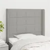 Image de vidaXL Tête de lit avec oreilles Gris clair 93x16x118/128 cm Tissu