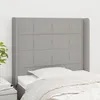 Image de vidaXL TÃªte de lit avec oreilles Gris clair 93x16x118/128 cm Tissu