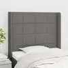 Image de vidaXL Tête de lit avec oreilles Gris foncé 93x16x118/128 cm Tissu