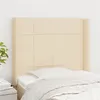 Image de vidaXL Tête de lit avec oreilles Crème 93x16x118/128 cm Tissu