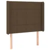 Image de vidaXL TÃªte de lit avec oreilles Marron foncÃ© 103x16x118/128 cm Tissu