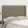 Image de vidaXL Tête de lit avec oreilles Taupe 147x16x118/128 cm Tissu