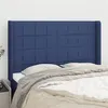 Image de vidaXL Tête de lit avec oreilles Bleu 147x16x118/128 cm Tissu