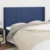 Image de vidaXL Tête de lit avec oreilles Bleu 163x16x118/128 cm Tissu