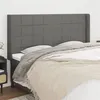 Image de vidaXL Tête de lit avec oreilles Gris foncé 183x16x118/128 cm Tissu