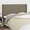 Image de vidaXL Tête de lit avec oreilles Taupe 183x16x118/128 cm Tissu