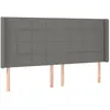 Image de vidaXL TÃªte de lit avec oreilles Gris foncÃ© 203x16x118/128 cm Tissu