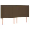 Image de vidaXL TÃªte de lit avec oreilles Marron foncÃ© 203x16x118/128 cm Tissu