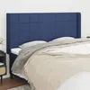 Image de vidaXL Tête de lit avec oreilles Bleu 203x16x118/128 cm Tissu
