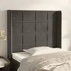 Image de vidaXL Tête de lit avec oreilles Gris foncé 93x16x118/128 cm Velours