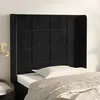 Image de vidaXL Tête de lit avec oreilles Noir 103x16x118/128 cm Velours