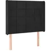 Image de vidaXL TÃªte de lit avec oreilles Noir 103x16x118/128 cm Velours