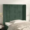 Image de vidaXL Tête de lit avec oreilles Vert foncé 103x16x118/128 cm Velours