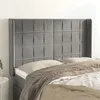 Image de vidaXL Tête de lit avec oreilles Gris clair 147x16x118/128 cm Velours3119628