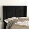 Image de vidaXL Tête de lit avec oreilles Noir 147x16x118/128 cm Velours