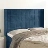 Image de vidaXL Tête de lit avec oreilles Bleu foncé 147x16x118/128 cm Velours