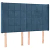 Image de Vidaxl TÃªte De Lit Avec Oreilles Bleu FoncÃ© 147x16x118/128 Cm Velours