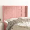 Image de vidaXL Tête de lit avec oreilles Rose 147x16x118/128 cm Velours