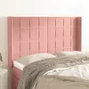 Image de vidaXL TÃªte de lit avec oreilles Rose 147x16x118/128 cm Velours