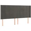 Image de vidaXL TÃªte de lit avec oreilles Gris foncÃ© 163x16x118/128 cm Velours