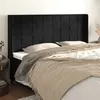 Image de vidaXL Tête de lit avec oreilles Noir 163x16x118/128 cm Velours