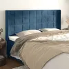 Image de vidaXL Tête de lit avec oreilles Bleu foncé 163x16x118/128 cm Velours