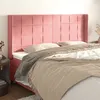 Image de vidaXL Tête de lit avec oreilles Rose 163x16x118/128 cm Velours
