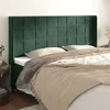 Image de vidaXL Tête de lit avec oreilles Vert foncé 183x16x118/128 cm Velours