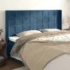 Image de vidaXL Tête de lit avec oreilles Bleu foncé 183x16x118/128 cm Velours