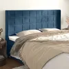 Image de Vidaxl TÃªte De Lit Avec Oreilles Bleu FoncÃ© 183x16x118/128 Cm Velours