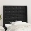 Image de vidaXL Tête de lit avec oreilles Noir 83x16x118/128 cm Similicuir
