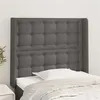 Image de vidaXL Tête de lit avec oreilles Gris 83x16x118/128 cm Similicuir3119656