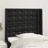 Image de vidaXL Tête de lit avec oreilles Noir 93x16x118/128 cm Similicuir