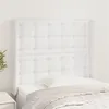 Image de vidaXL Tête de lit avec oreilles Blanc 93x16x118/128 cm Similicuir