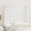Image de vidaXL Tête de lit avec oreilles Blanc 103x16x118/128 cm Similicuir