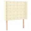 Image de vidaXL TÃªte de lit avec oreilles CrÃ¨me 103x16x118/128 cm Similicuir